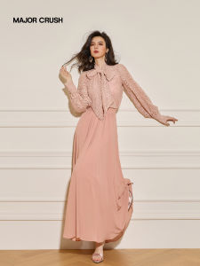 French Romantic Lace Design Suit Dress