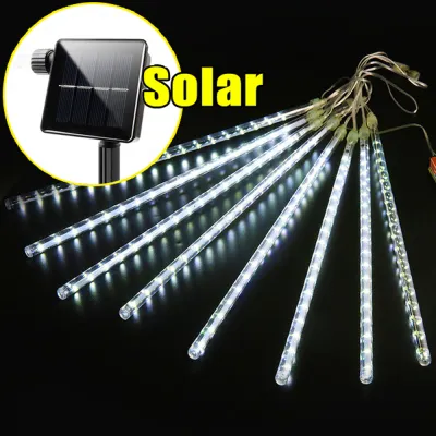 8 ống sao băng đèn vòi sen ngoài trời đèn giáng sinh năng lượng mặt trời đèn LED chiếu Rèm bóng đèn thần tiên không thấm nước đèn trang trí bên vườn đường phố Trung Quốc năm mới