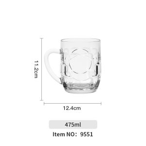 JB PRODUCTS แก้วเบียร์ แก้วน้ำสำหรับใช้ในครัวเรือนที่มีความจุขนาดใหญ่พร้อมที่จับ แก้วน้ำชานม แก้วน้ำผลไม้ ถ้วยชา แก้วเบียร์สดขนาดใหญ่สำหรับคนดัง