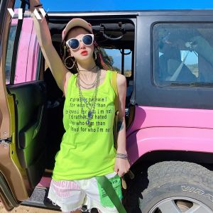 YHAY 2024 Spring Collection Fluorescent Green Colorful Sleeveless Student Casual Base Shirt Hong Kong Style Chic Vest