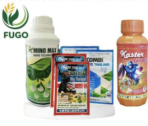 Phân bón lá BỘ Kéo đọt 1 chai Amino Max +1 chai Kaster + 2 gói combi + 2 gói Panther ( pha 400 lít)