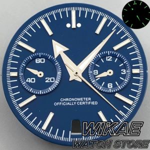 31.5mm FXD Pelagos VK64 Watch Dial Hand Set Black/Burgundy Red/Navy/Grey Chronograph 6oclock Date C3 Luminous Fit VK64 Movement