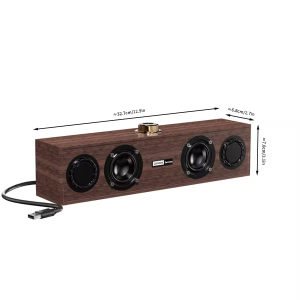 Lenovo | Lenovo C02 Wooden Speaker Retro Bluetooth Wired Dual-Mode Heavy Bass Desktop Computer Speaker Wooden Subwoofer Universal Laptop