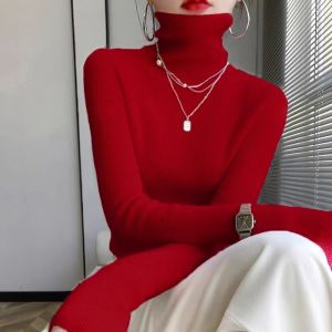 Red Cashmere Knitted Sweater: A Women's Autumn Winter Essential