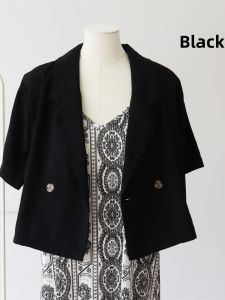 Retro Style Loose Fit Short Sleeve Shirt Thin Chiffon 2 Button Simple Design Womens Summer Fashion Sensation Cool Feeling Top