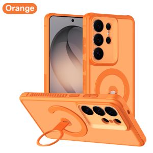 szhaiyu | For Samsung Galaxy S27 26 25 24 23Plus Ultra FE Frosted Shockproof Hard Back Cover With Armor Rotating Ring Holder For Magnetic