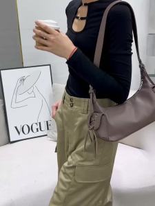 8034# Irene Novy Fashion Denim Motorcycle Bag Handbag Underarm Bag Shoulder Crossbody Tote Bag