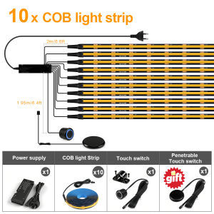 Tấm Chắn Âm Tường Bằng Gỗ Óc Chó Với Bộ Đèn LED COB Tích Hợp Bộ Điều Chỉnh Độ Sáng Cảm Ứng Đen Dùng Cho Chiếu Sáng Trang Trí