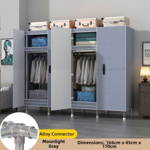 Magnetic Door Robust Steel Frame Simple Wardrobe
