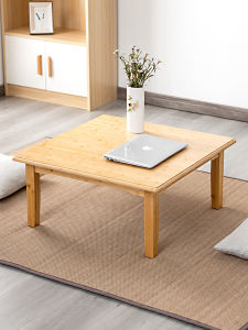 Thickened Full Bamboo Tatami Floor Table Square Window Small Table Chinese Style Tea Table Home Use Simple Modern Style