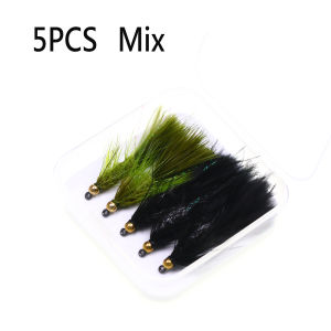 5 CÁI Mồi Câu Cá Hồi Bằng Len Sợi Đầu Hạt Đồng Thau Kiểu Flash Woolly Bugger Móc Thép Cacbon Cao # 10 Cho Sông Và Suối