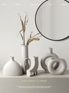 4 Living Ins Style Ceramic Vase Nordic Decorations Artistic Flower Pot Flower Vase Home Decor 陶瓷花瓶 Pasu Bunga