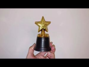 12pcs Star Trophy Awards Party Celebrations Ceremony Appreciation Trophy Mini Golden Trophies