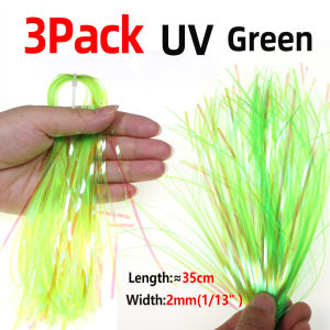 3packs 2mm Flashabou Ice Wing Fiber Flat Pearlescent Crystal Flash Tinsel Synthetic Fly Tying Material for Fishing Lure &Nymphs