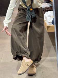 Loose High Waist Wide Leg Pants Spring Autumn New Style for Pear Shaped Women Floral Bud Pants Lantern Pants Casual Trousers