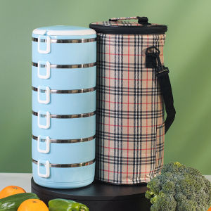 Double Jump 4-Layer Insulated Lunch Box with Divider Adult-sized Japanese Style Stainless Steel Multiple Layers Large Size 5-6 Layers