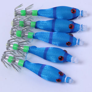 5Pcs Soft Squid Jig Lures - 3.1g 60mm Glow in The Dark Artificial Bait Hooks Floating Rubber Fishing Tackle for Squid