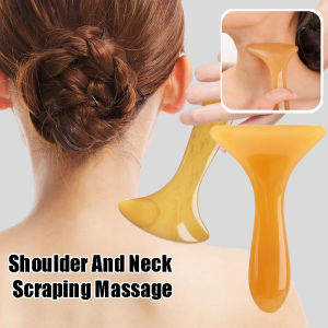 Resin Head Massager Meridians Gua Sha Stick Arc-shaped Massage Shovel Facial Body Scraper Beauty Tool