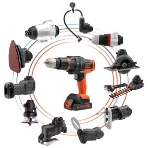 Black+Decker สว่านกระแทกไร้สายแบบเปลี่ยนหัวได้ 18โวลต์  รุ่น EVO185B1-B1