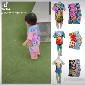Stelan anak Mixue Fullprint - Stelan anak LS Fullprint - Baju anak Mixue - Stelan anak sehari hari - Baju main anak