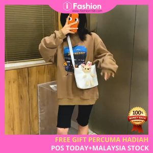 iFASHION 1106 Women Female Bear Tote Crossbody Sling Shoulder Messenger Canvas Bag Wanita Beg Comel Galas beg Sandang