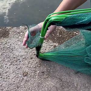 6-16 Hole Folding Fishing Net Portable Fish Cage Polygonal Shrimp Cage Shrimp Crab Catching Tool Umbrella Cage