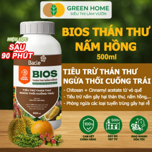 Chế Phẩm Sinh Học Bacte Bios Thán Thư Nấm Hồng Green Home Chai 500ml Từ Thảo Mộc Hiệu Lực Nhanh Mạnh