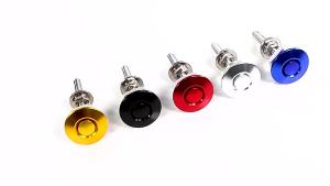 Universal Push Button Billet Quick Release Fasteners Set Racing Car Front Bumper Hood Pin Engine Bonnet Lock Latch Clip Body Kit