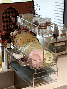 Multifunctional Kitchen Storage Rack Double Layers