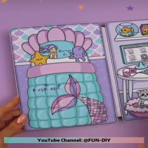 (DIY PACK) MERMAID HOUSE Busy Book l Paper Doll Book l DIY Book l Quiet Book l Kid Activity Book