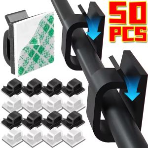 【Pphha】50PCS Car Self Adhesive Cable Clip Wall Mounted String Light Holder Clamp Dashboard Cables Organizer Car Wire Cord Management Fixed Clip