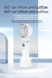 new digital display bladeless fan mini handheld USB charging bladeless fan portable small fan