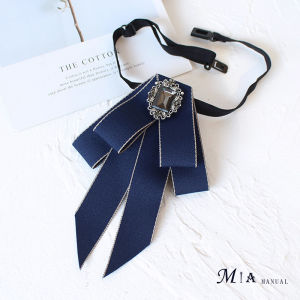 ธุรกิจผู้หญิงเนคไท COLLAR PIN อุปกรณ์เสริมสําหรับทํางานและศึกษา PURE สีเส้นด้าย-ย้อมความกว้างปกติ (7 ซม.-12 ซม.)