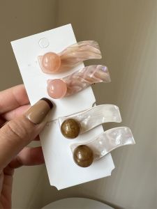 Kẹp Tóc Mỏ Vịt Acetate Màu Hồng Ngọt Ngào Dễ Thương Kẹp Tóc Viền Tai Phong Cách Hàn Quốc Dành Cho Bé Gái Kẹp Tóc Viền Tai