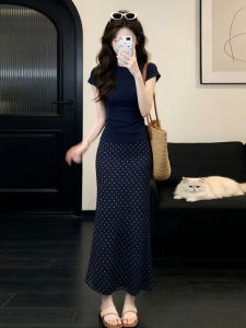BIFEIMENG | Polka Dot Summer Pencil Long Dress
