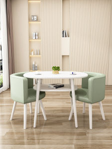 Cream Style Table and Chair Combination Balcony Casual Apartment Small Apartment a Table with Two Chairs Office Meeting round Table Coffee Table Creative