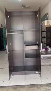 Lemari Pakaian 2 Pintu Softboard + Kaca (Model Minimalis)