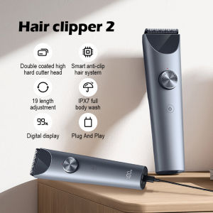 Hair Clipper 2 Hair Trimmer Barber Cutter IPX7 Waterproof Titanium Alloy Blade Men Kids Haircut Cordless Electric Shaver小米理發器