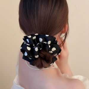 Laid-back Chic Black White Polka Dot Hair Ties French Style High Aesthetic Value Ball Head Ropes Versatile No Damage Hair Ropes