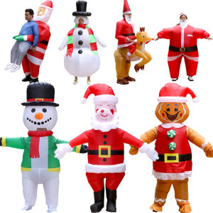 Christmas Inflatable Clothing - Funny Santa Claus Snowman Gingerbread Man Inflatable Set Adult Christmas Party Inflatable Cloth