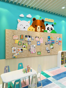 Felt Board Wall Stickers Kindergarten Custom Cultural Wall Decorative Painting Student Style Display Photo Wall Classroom Layout