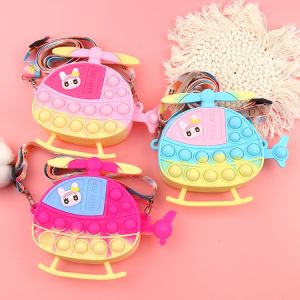 Túi pop it cho bé gái giá rẻ đeo chéo giảm căng thẳng bóp bong bóng hình máy bay siêu dễ thương Fullbabyvn 046