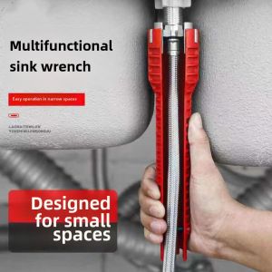 Faucet Socket Wrench Multifunctional Bathroom Narrow Wrench Dismantlement Tool Repair Sink Faucet Wrench