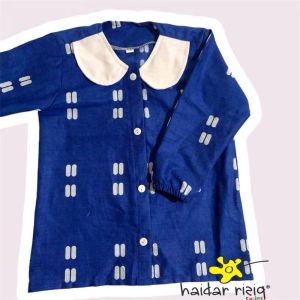 KEMEJA BATIK ANAK perempuan KATUN PRIMA jumputan kapsul shibori lengan panjang batik sekolah