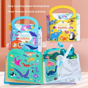 Childrens Magic Water Coloring Book Reusable Doodle Book Interactive Water Painting Album for Kindergarten And Toddlers