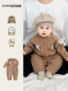 Autumn Clothes Baby Romper Spring Autumn Cartoon Knitted Crawling Suit One Year Old Outdoor Clothes Boys Babies Outfits