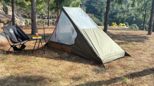 Lightweight Solo Backpacking Tent - Durable and Compact for Outdoor Hiking Trips with Mosquito Net Suitable for Camping