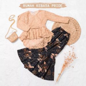 baju kebaya anak perempuan brukat modern Aurora umur 11 12 tahun set rok duyung batik Anak Sekolah tk samapai Sd Termurah kekininan 2022