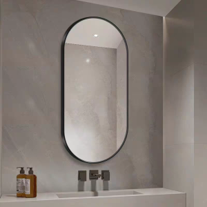 360° Rotating Feng Shui Bathroom Mirror Wall Mounted Oval Shape Luxurious Style Vanity Mirror for Bathroom And Washroom
