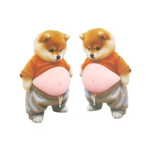 Pinch the big-bellied puppy 3D Shiba Inu Dog Belly Sticker silicone self-adhesive Anti-collision sticker Phone care home Decor